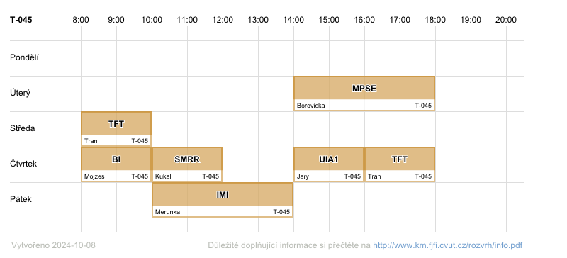 rozvrh T-045