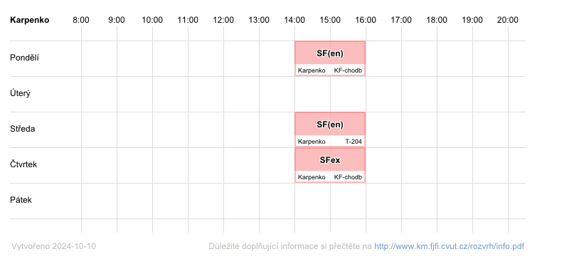 teacher's timetable