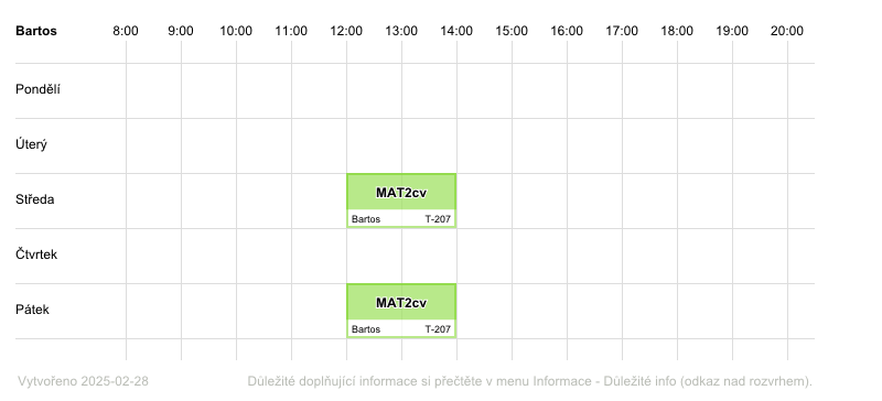 teacher's timetable