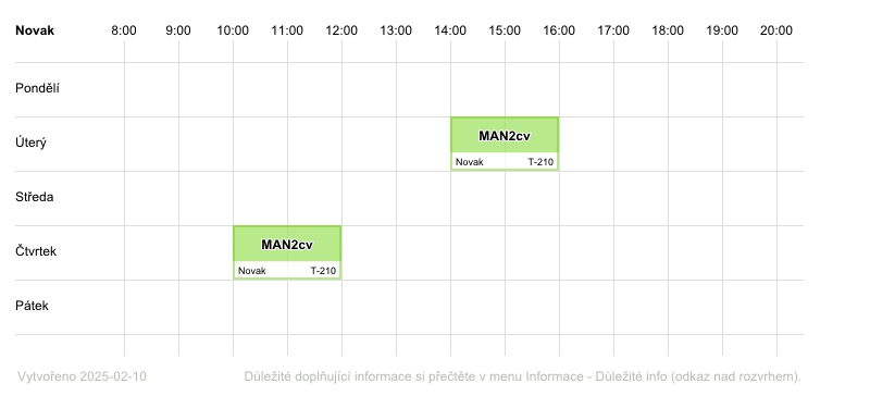 teacher's timetable